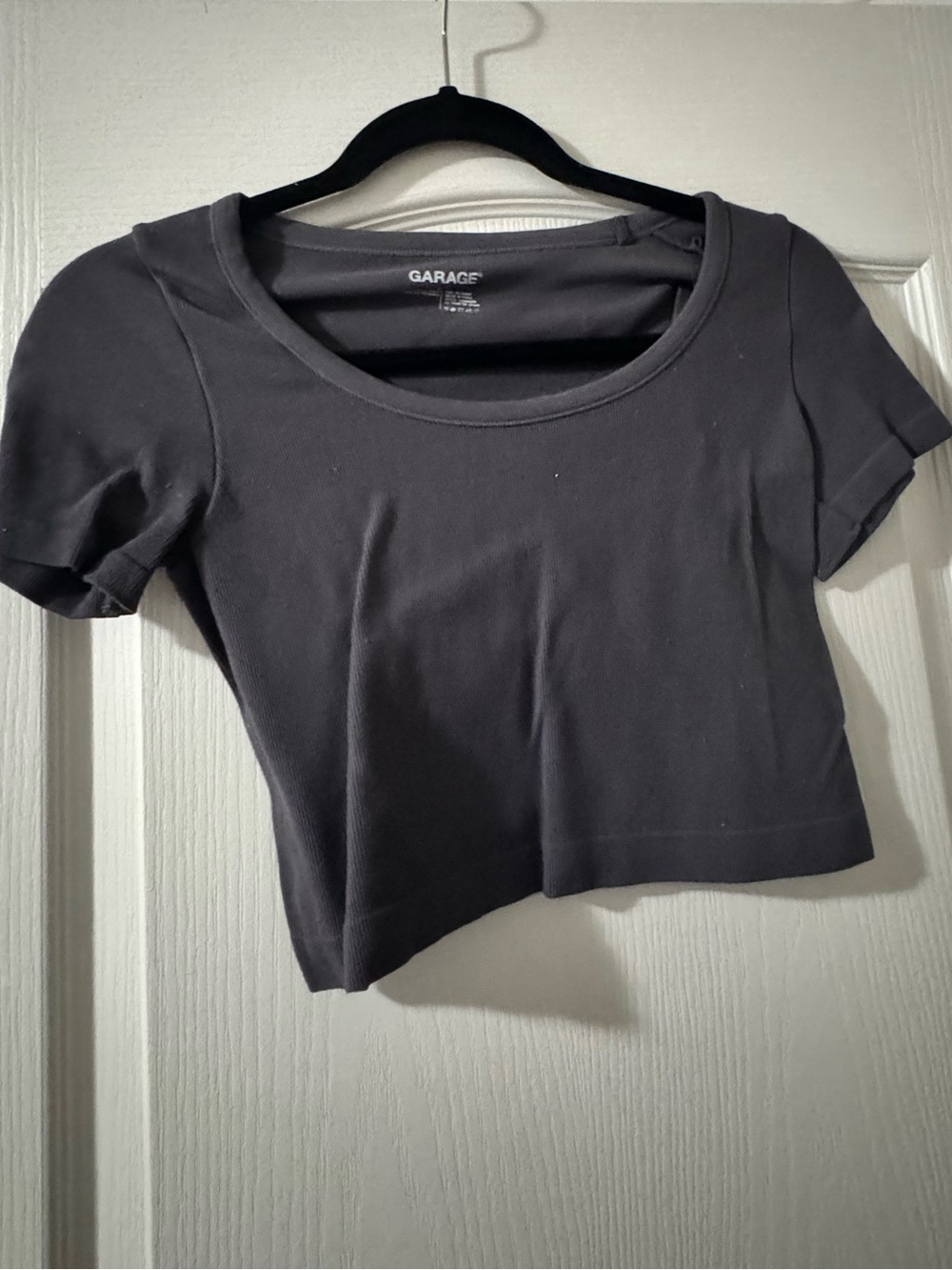 Garage Black Scoop Neck Crop Top